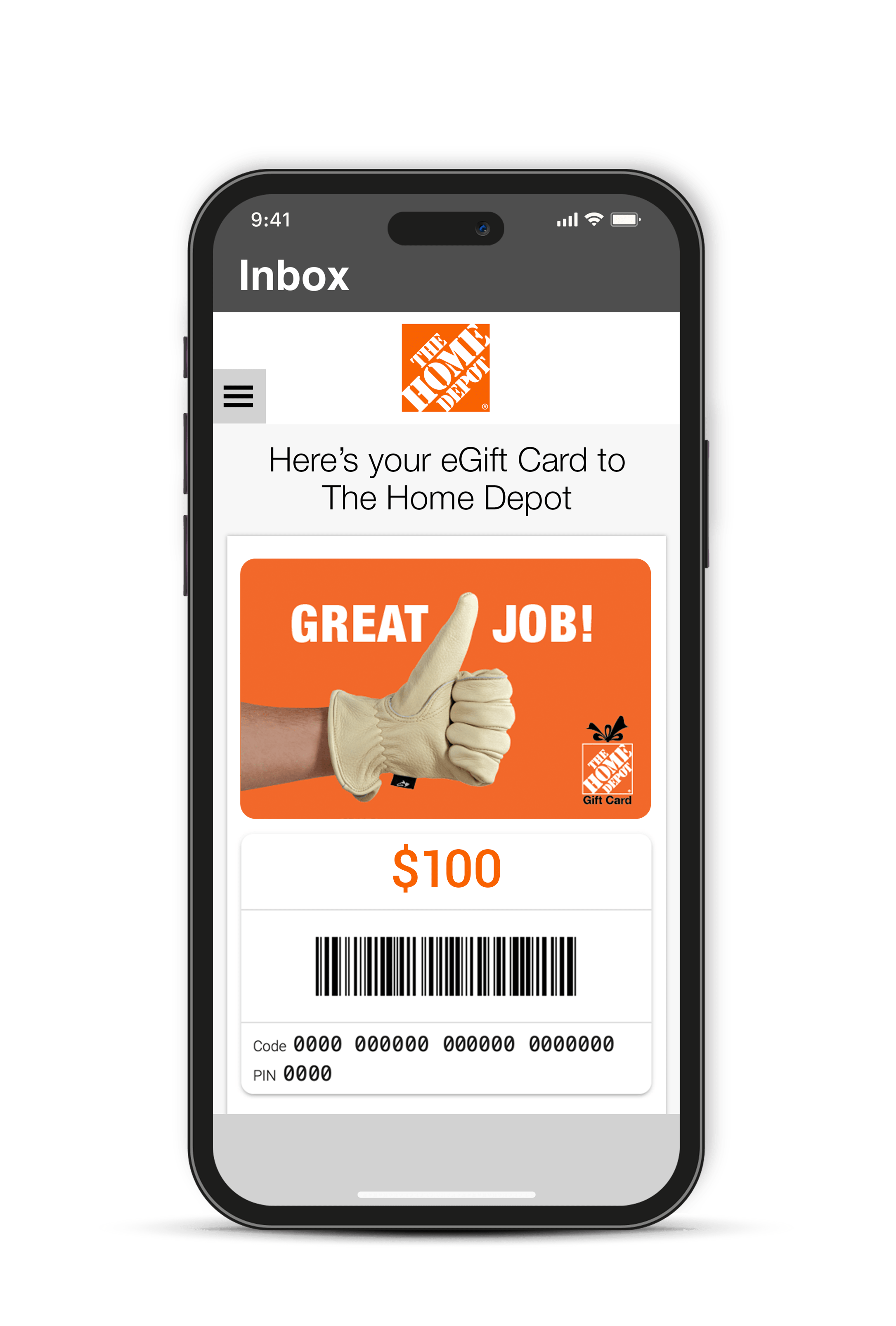 The Home Corporate Depot Gift Card - Digital card option